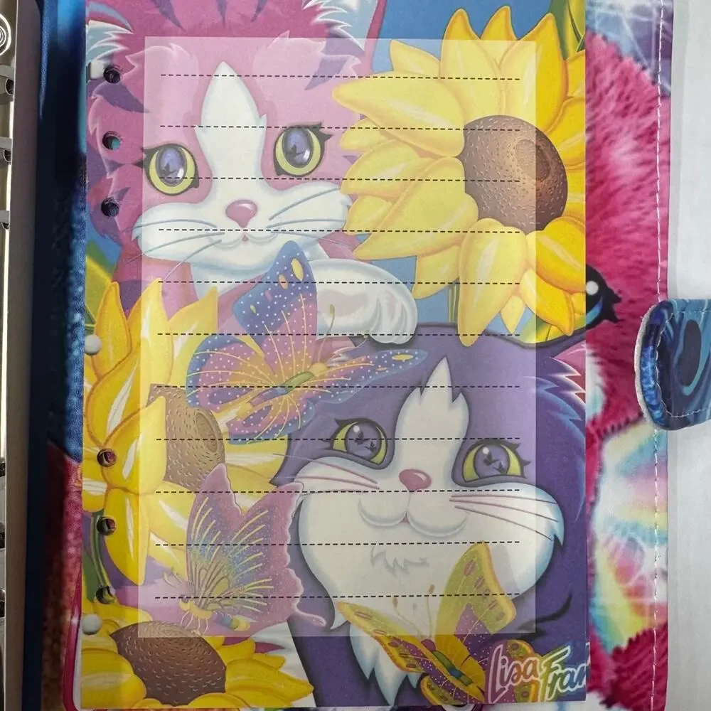Lisa Frank Cat A5 Binder with printed paper